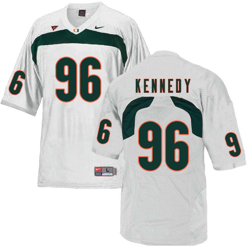 Nike Miami Hurricanes #96 Cortez Kennedy College Football Jerseys Sale-White - Click Image to Close